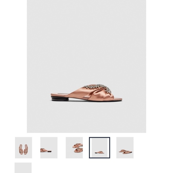 Zara Satin Slides With Rhinestones - Picture 6 of 7